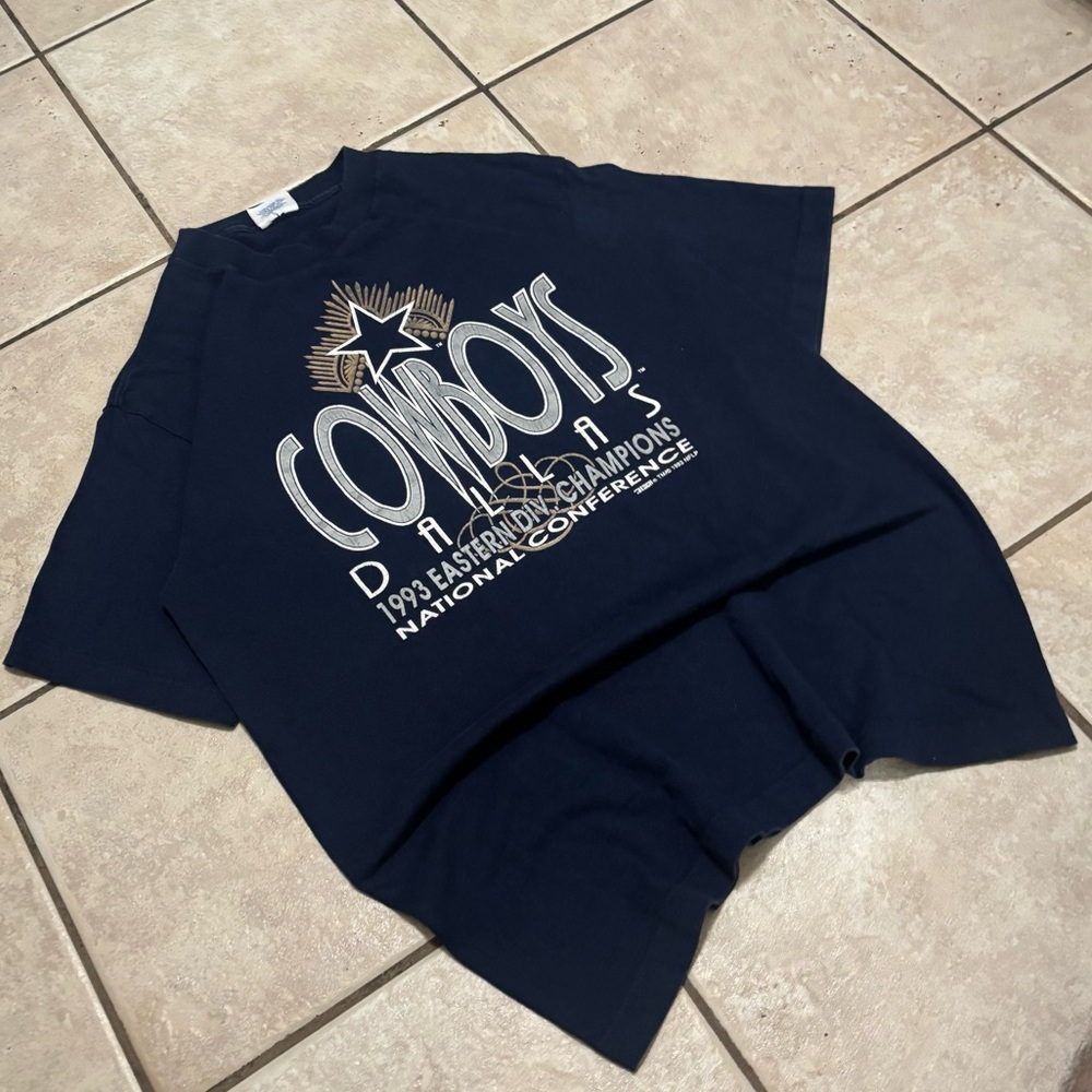 90s Vintage Dallas Cowboys NFC East Division Champs Navy T Shirt Size L